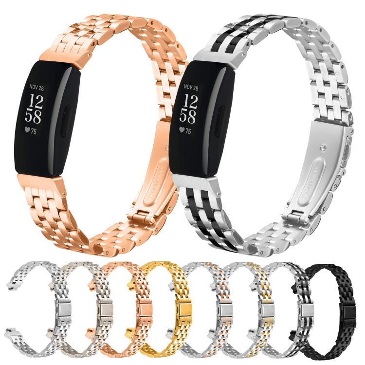 For Fitbit Inspire 1 / Inspire 2 Five Beads Slingshot Buckle Steel Watch Band(Silver) - free shipping - PMC TechLife - Order now!