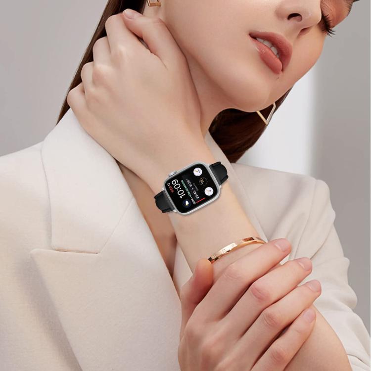 For Apple Watch 42mm / 41mm / 40mm / 38mm Small Waist PU Leather Watch Band(Black) - Watch Bands by PMC TechLife | Online Shopping South Africa | PMC TechLife | Buy Now Pay Later Mobicred
