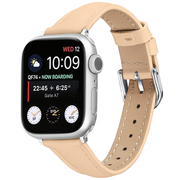 For Apple Watch 42mm / 41mm / 40mm / 38mm Small Waist PU Leather Watch Band(Camel Color) - Watch Bands by PMC TechLife | Online Shopping South Africa | PMC TechLife | Buy Now Pay Later Mobicred