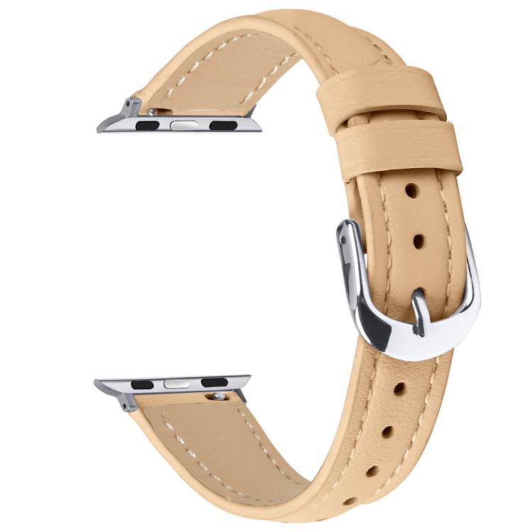 For Apple Watch 42mm / 41mm / 40mm / 38mm Small Waist PU Leather Watch Band(Camel Color) - Watch Bands by PMC TechLife | Online Shopping South Africa | PMC TechLife | Buy Now Pay Later Mobicred