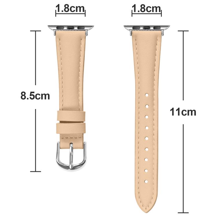 For Apple Watch 42mm / 41mm / 40mm / 38mm Small Waist PU Leather Watch Band(Camel Color) - Watch Bands by PMC TechLife | Online Shopping South Africa | PMC TechLife | Buy Now Pay Later Mobicred