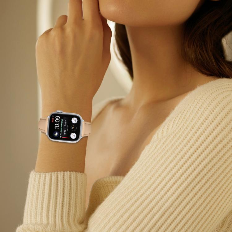 For Apple Watch 42mm / 41mm / 40mm / 38mm Small Waist PU Leather Watch Band(Camel Color) - Watch Bands by PMC TechLife | Online Shopping South Africa | PMC TechLife | Buy Now Pay Later Mobicred