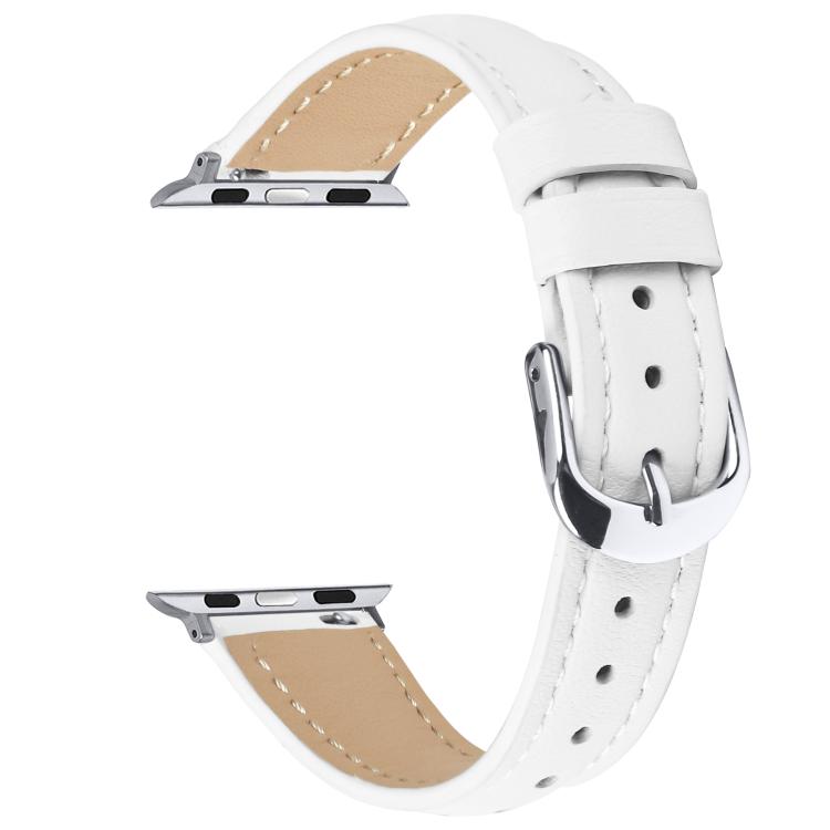 For Apple Watch 46mm / 49mm / 45mm / 44mm Small Waist PU Leather Watch Band(White) - Watch Bands by PMC TechLife | Online Shopping South Africa | PMC TechLife | Buy Now Pay Later Mobicred