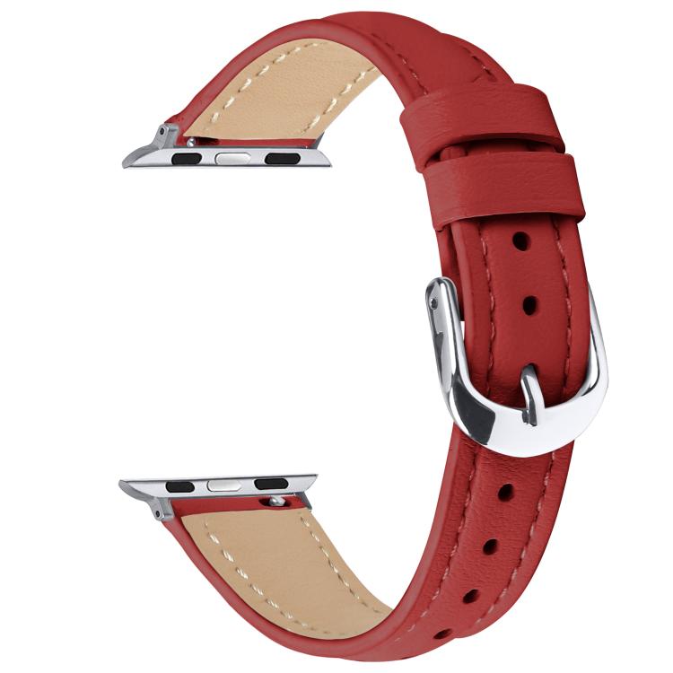 For Apple Watch 46mm / 49mm / 45mm / 44mm Small Waist PU Leather Watch Band(Red) - Watch Bands by PMC TechLife | Online Shopping South Africa | PMC TechLife | Buy Now Pay Later Mobicred