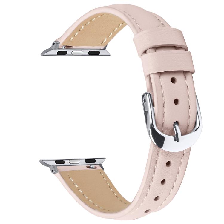 For Apple Watch 46mm / 49mm / 45mm / 44mm Small Waist PU Leather Watch Band(Sandpaper pink) - Watch Bands by PMC TechLife | Online Shopping South Africa | PMC TechLife | Buy Now Pay Later Mobicred