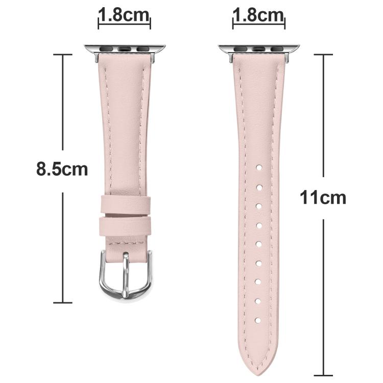 For Apple Watch 46mm / 49mm / 45mm / 44mm Small Waist PU Leather Watch Band(Sandpaper pink) - Watch Bands by PMC TechLife | Online Shopping South Africa | PMC TechLife | Buy Now Pay Later Mobicred