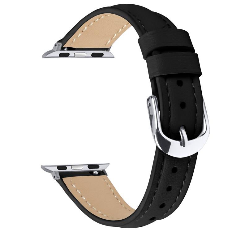 For Apple Watch 46mm / 49mm / 45mm / 44mm Small Waist PU Leather Watch Band(Black) - Watch Bands by PMC TechLife | Online Shopping South Africa | PMC TechLife | Buy Now Pay Later Mobicred