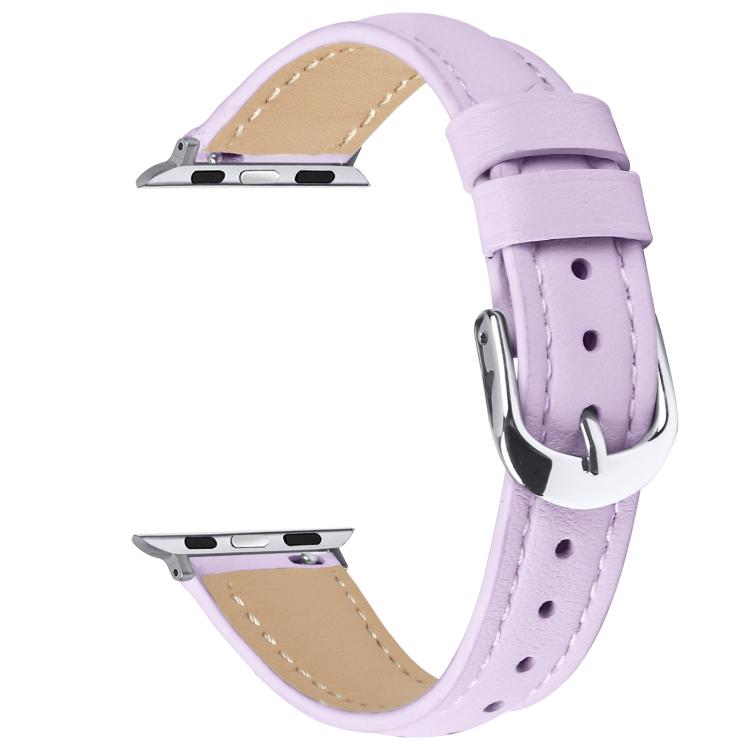 For Apple Watch 46mm / 49mm / 45mm / 44mm Small Waist PU Leather Watch Band(Light Purple) - Watch Bands by PMC TechLife | Online Shopping South Africa | PMC TechLife | Buy Now Pay Later Mobicred