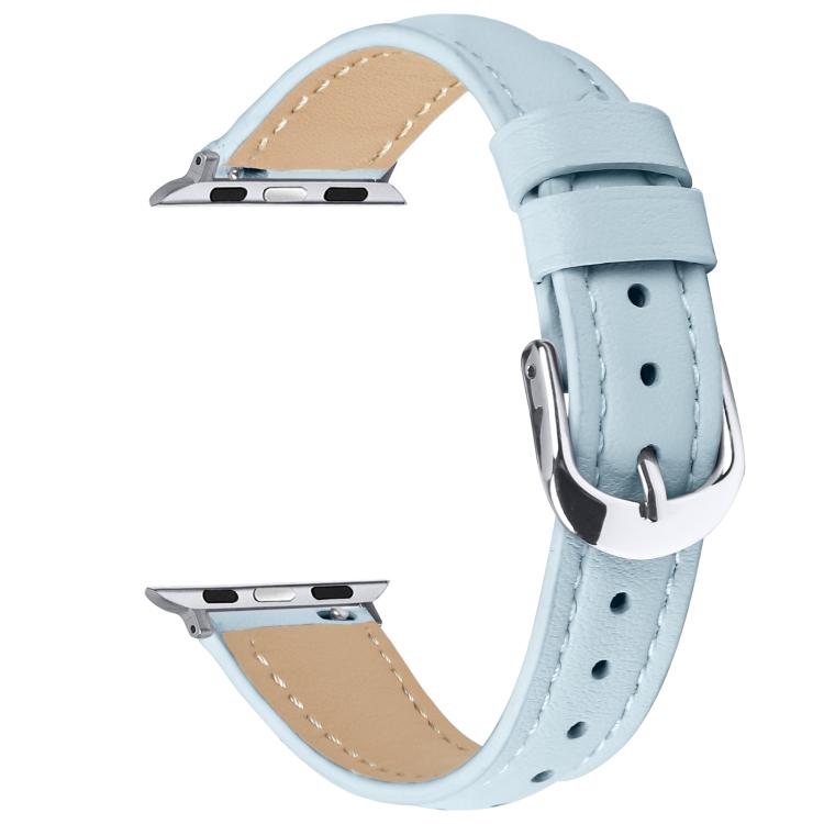 For Apple Watch 46mm / 49mm / 45mm / 44mm Small Waist PU Leather Watch Band(Sky Blue) - Watch Bands by PMC TechLife | Online Shopping South Africa | PMC TechLife | Buy Now Pay Later Mobicred