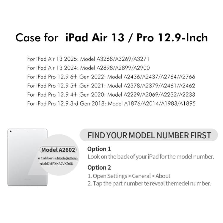 For iPad Pro 12.9 / Air 13 2025 / 2024 ENKAY 360 Degree Rotation Litchi Leather Smart Tablet Case(White) - free shipping - PMc TechLife - Order now!