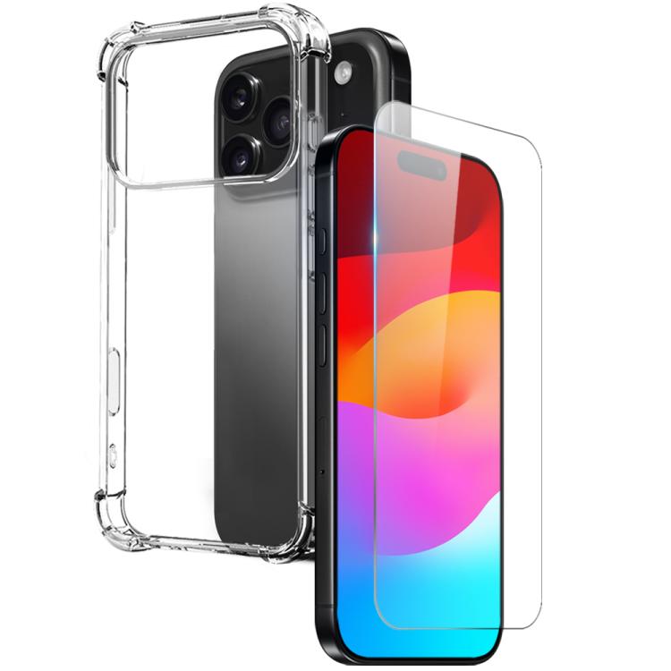 For iPhone 17 Pro NORTHJO 2 in 1 TPU Airbag Shockproof Phone Case with Screen Film(Clear) - free shipping - PMC TechLife - Order now!