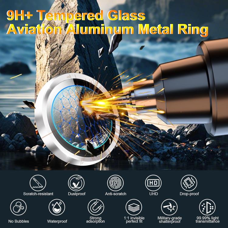 For iPhone 17 Kalebol No Flicker Ultra-Thin Individual Camera Lens Tempered Glass Film(Black) - iPhone 17 Tempered Glass by Kalebol | Online Shopping South Africa | PMC TechLife | Buy Now Pay Later Mobicred