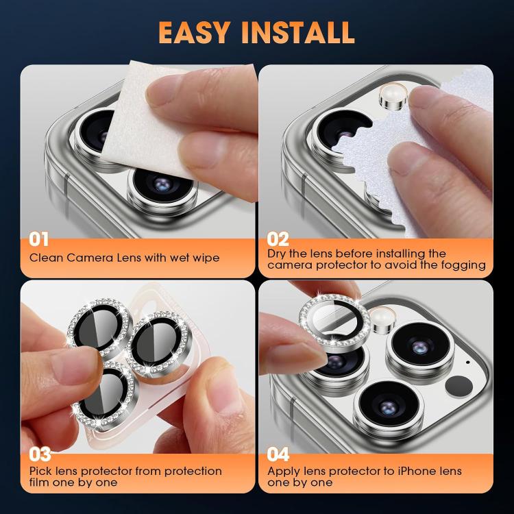 For iPhone 17 Air Kalebol Individual Camera Lens Diamond Ring Protector(Silver) - iPhone 17 Air Tempered Glass by Kalebol | Online Shopping South Africa | PMC TechLife | Buy Now Pay Later Mobicred