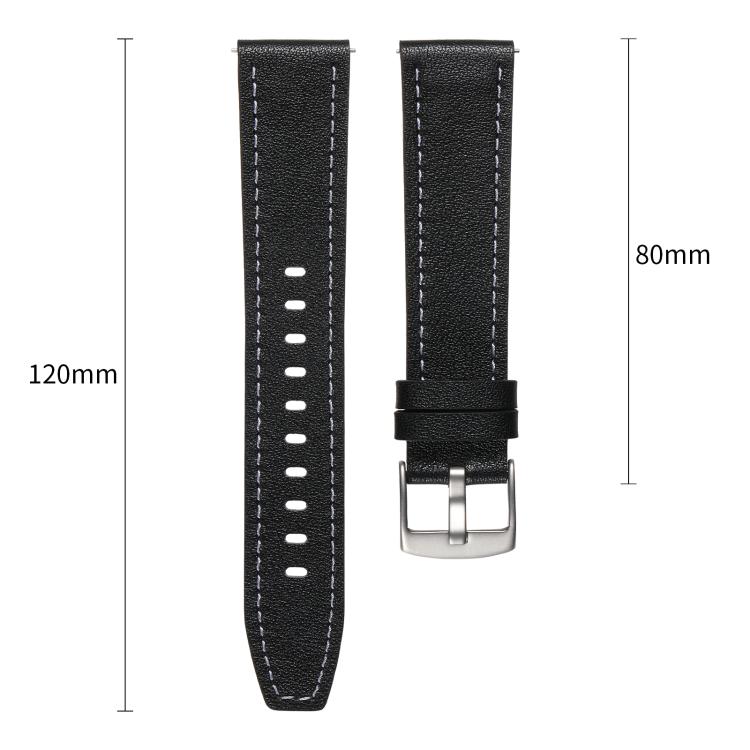 18mm Push Button Silver Steel Buckle Genuine Leather Watch Band(Brown) - free shipping - PMC TechLife - Order now!