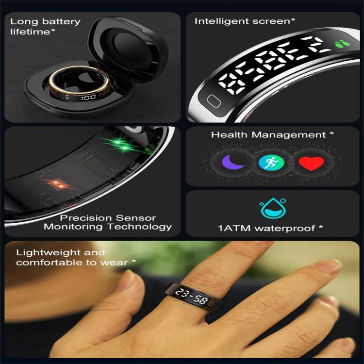 R11C SIZE 8 Smart Ring, Support Heart Rate / Blood Oxygen / Sleep Monitoring / Multiple Sport Modes(Black) - free shipping - PMC TechLife - Order now!