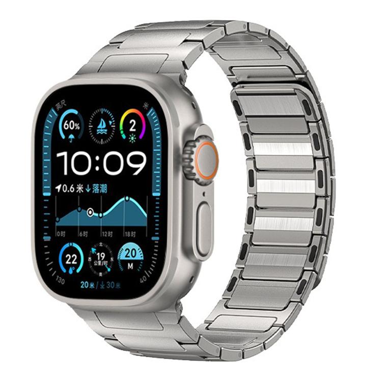 For Apple Watch 42mm / 41mm / 40mm / 38mm I-Beam Magnetic Stainless Steel Strap(Titanium Gold) - free shipping - PMC TechLife - Order now!