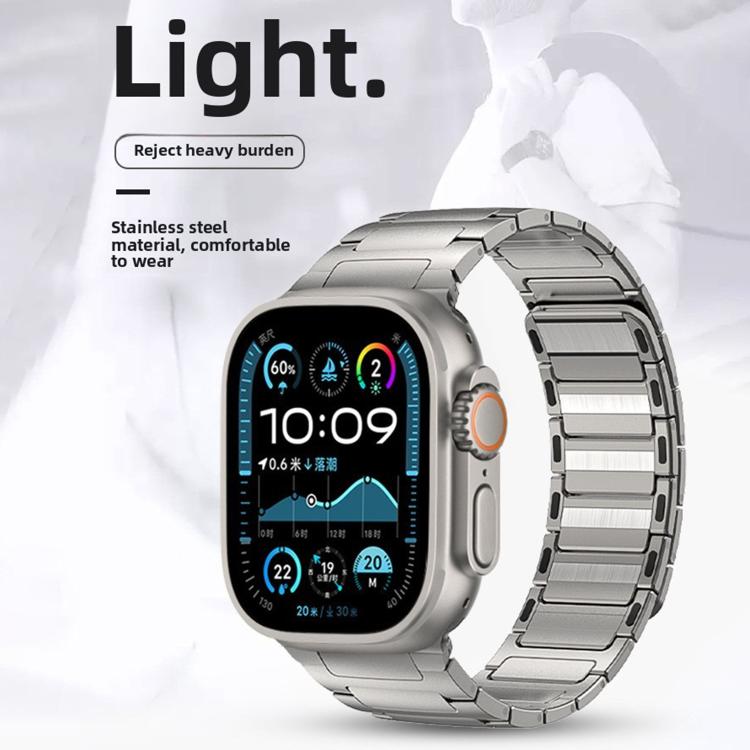 For Apple Watch 42mm / 41mm / 40mm / 38mm I-Beam Magnetic Stainless Steel Strap(Black) - free shipping - PMC TechLife - Order now!