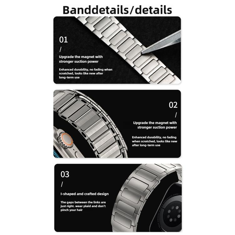 For Apple Watch 42mm / 41mm / 40mm / 38mm I-Beam Magnetic Stainless Steel Strap(Black) - free shipping - PMC TechLife - Order now!