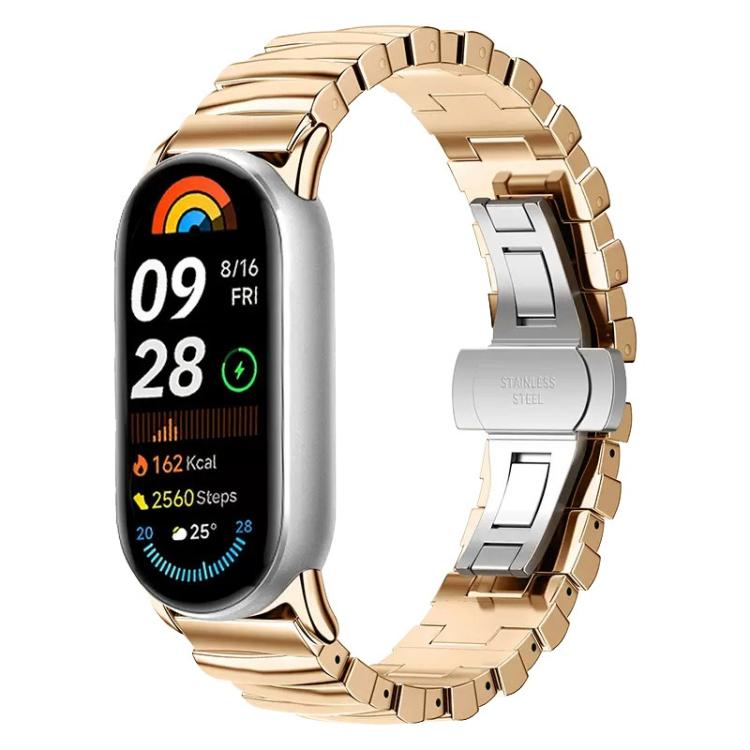 For Xiaomi Smart Band 9 / 8 Irregular Butterfly Buckle Metal Stainless Steel Watch Band(Gold) - free shipping - PMC TechLife - Order now!