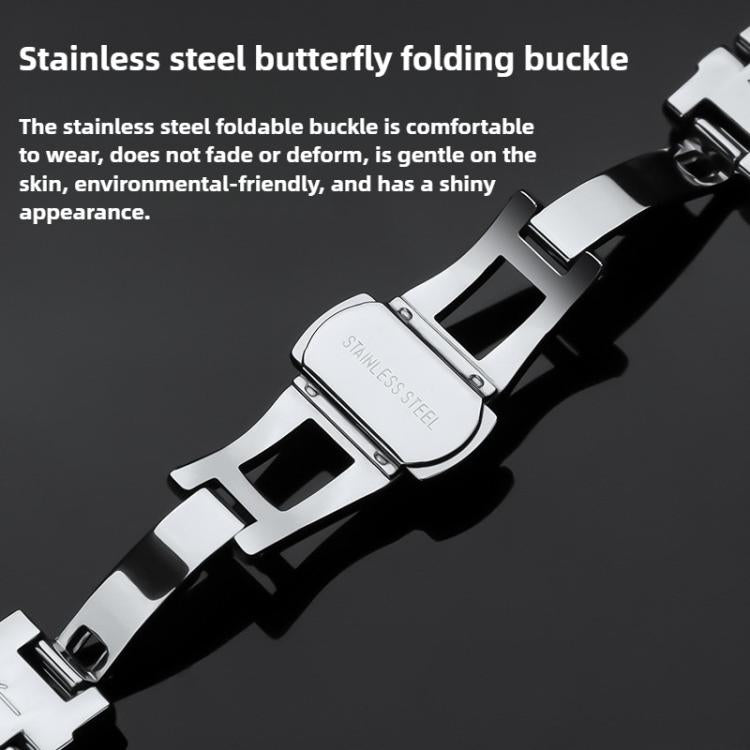 For Xiaomi Smart Band 9 / 8 Irregular Butterfly Buckle Metal Stainless Steel Watch Band(Silver) - free shipping - PMC TechLife - Order now!