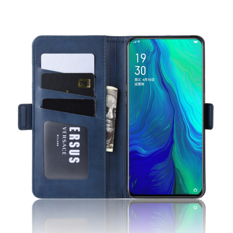 Dual-side Magnetic Buckle Horizontal Flip Leather Case for OPPO Reno 10x Zoom, with Holder & Card Slots & Wallet & Photo Frame(Dark Blue) - OPPO Cases by PMC Jewellery | Online Shopping South Africa | PMC Jewellery | Buy Now Pay Later Mobicred