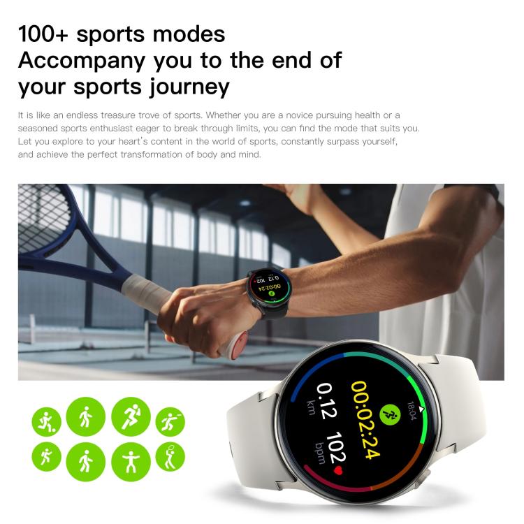 Sense 6 1.43 AMOLED Screen IP68 Waterproof Bluetooth Call Smartwatch Supports Health Monitoring(Starlight) - free shipping - PMC TechLife - Order now!