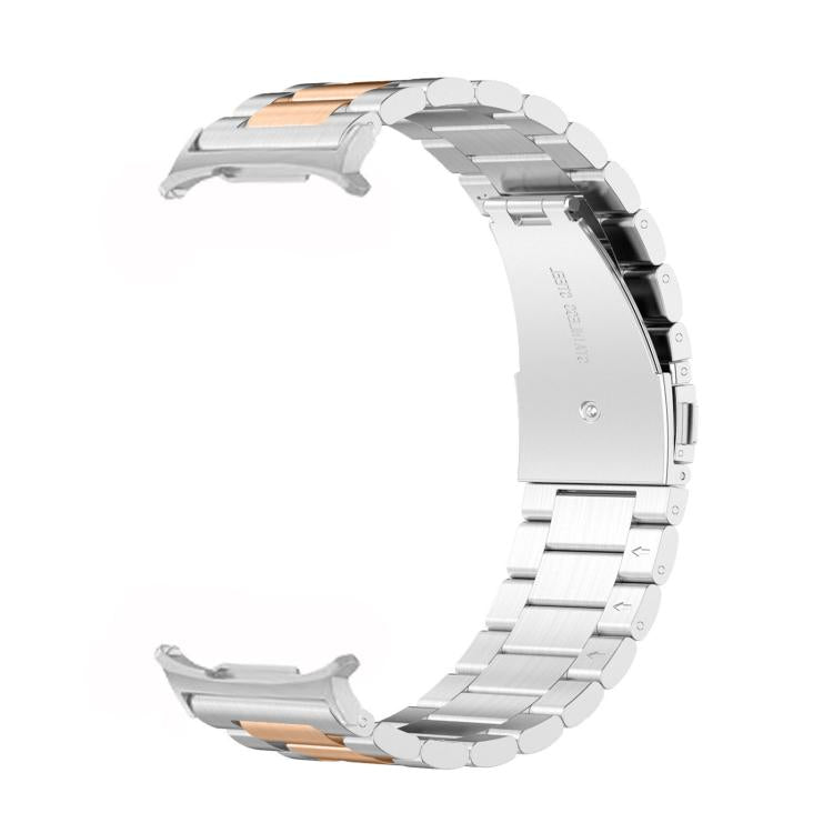For Samsung Galaxy Watch8 / Watch8 Classic Three Beads Stainless Steel Watch Band with Removal Tool(Silver Rose) - free shipping - PMC TechLife - Order now!
