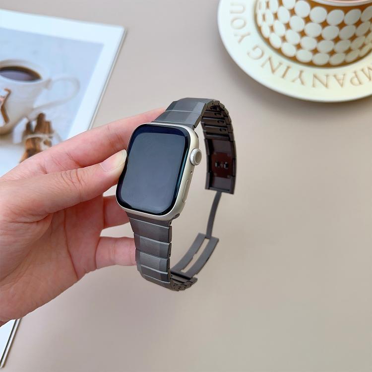 For Apple Watch 46mm / 49mm / 45mm / 44mm Curved Side Detachable Stainless Steel Watch Band(Titanium Gray) - free shipping - PMC TechLife - Order now!