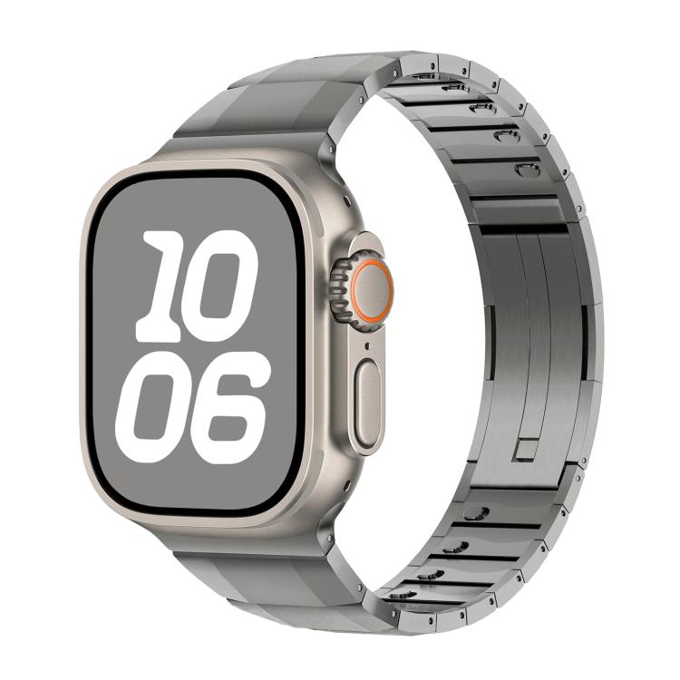 For Apple Watch 42mm / 41mm / 40mm / 38mm Curved Side Detachable Stainless Steel Watch Band(Titanium) - free shipping - PMC TechLife - Order now!