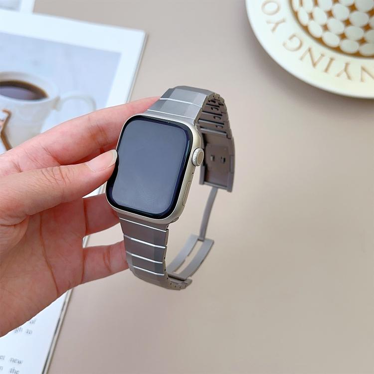 For Apple Watch 42mm / 41mm / 40mm / 38mm Curved Side Detachable Stainless Steel Watch Band(Titanium) - free shipping - PMC TechLife - Order now!