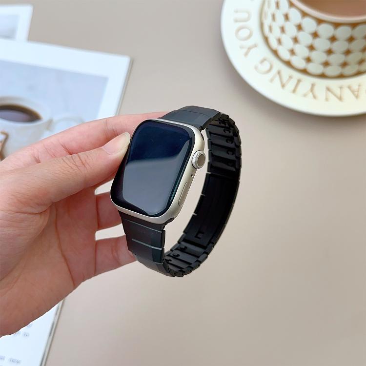 For Apple Watch 42mm / 41mm / 40mm / 38mm Curved Side Detachable Stainless Steel Watch Band(Black) - free shipping - PMC TechLife - Order now!