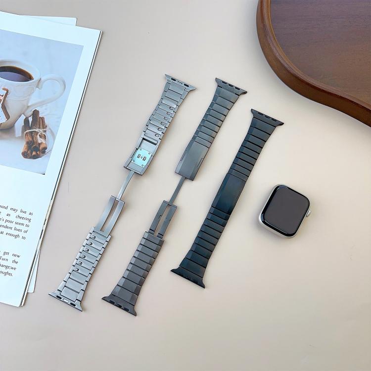 For Apple Watch 42mm / 41mm / 40mm / 38mm Curved Side Detachable Stainless Steel Watch Band(Titanium) - free shipping - PMC TechLife - Order now!