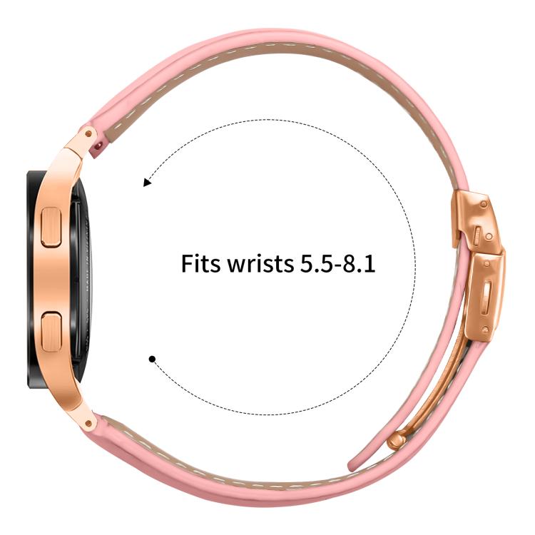 For Samsung Galaxy Watch 7 40 / 44mm Lychee Texture Rose Gold Turtle Back Buckle Leather Watch Band(Pink) - free shipping - PMC TechLife - Order now!