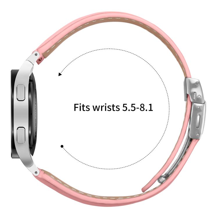 For Samsung Galaxy Watch 7 40 / 44mm Lychee Texture Silver Turtle Back Buckle Leather Watch Band(Pink) - free shipping - PMC TechLife - Order now!