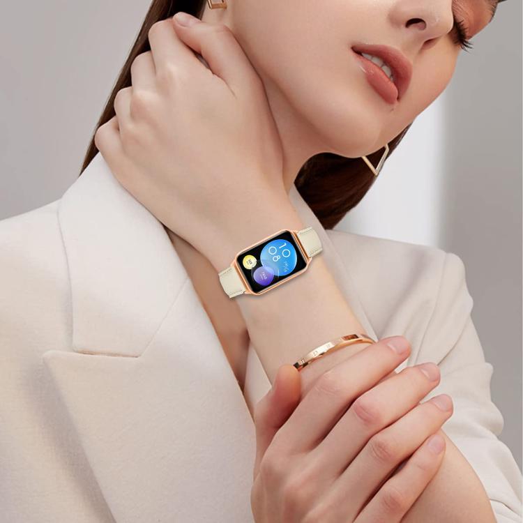 For Xiaomi Smart Bnad 9 Pro / Redmi Watch 5 Lychee Texture Rose Gold Turtle Back Buckle Leather Watch Band(Coffee Color) - free shipping - PMC TechLife - Order now!