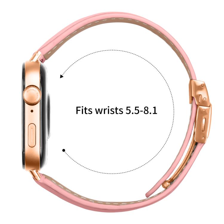 For Huawei Watch Fit 4 / Fit 4 Pro / Fit 3 Lychee Texture Rose Gold Turtle Back Buckle Leather Watch Band(Pink) - free shipping - PMC TechLife - Order now!