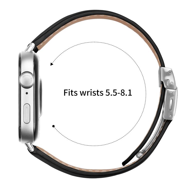 For Huawei Watch Fit 4 / Fit 4 Pro / Fit 3 Lychee Texture Silver Turtle Back Buckle Leather Watch Band(Black) - free shipping - PMC TechLife - Order now!