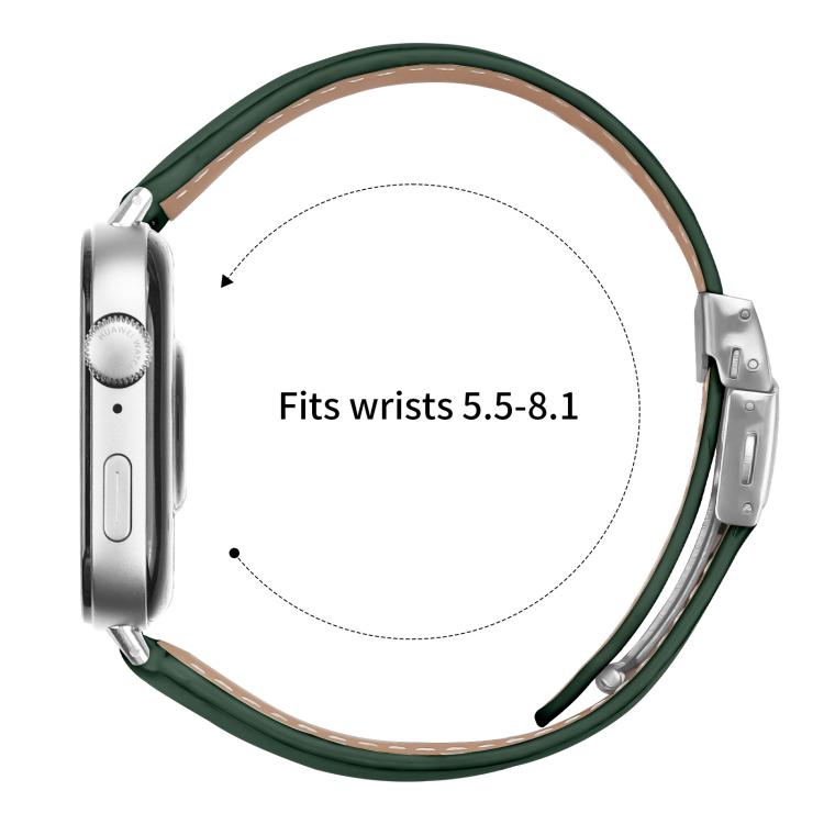 For Huawei Watch Fit 4 / Fit 4 Pro / Fit 3 Lychee Texture Silver Turtle Back Buckle Leather Watch Band(Green) - free shipping - PMC TechLife - Order now!