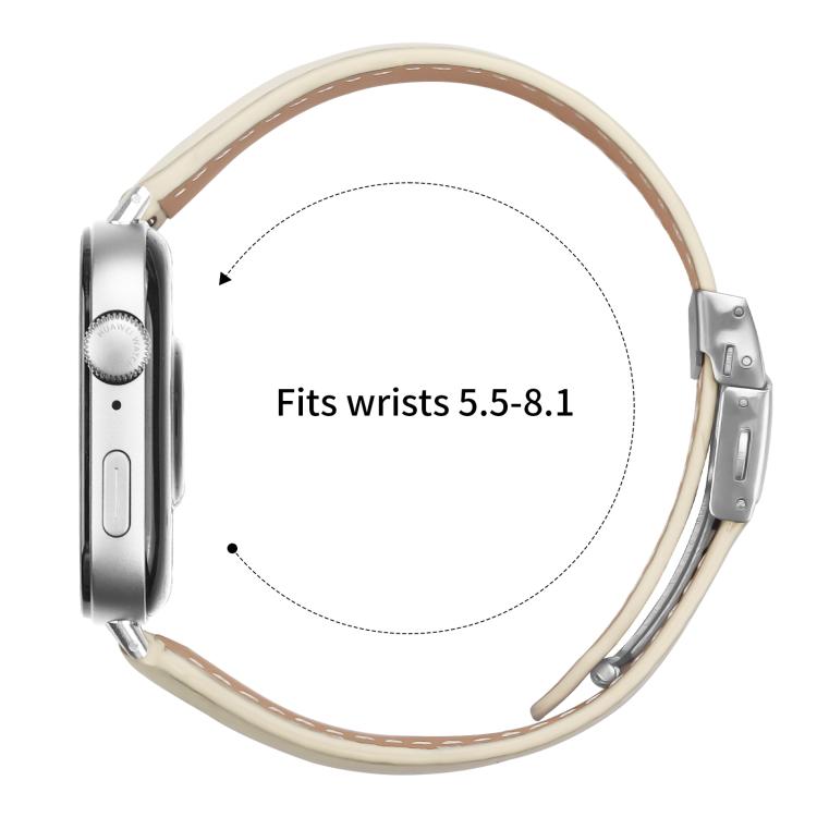 For Huawei Watch Fit 4 / Fit 4 Pro / Fit 3 Lychee Texture Silver Turtle Back Buckle Leather Watch Band(Creamy White) - free shipping - PMC TechLife - Order now!
