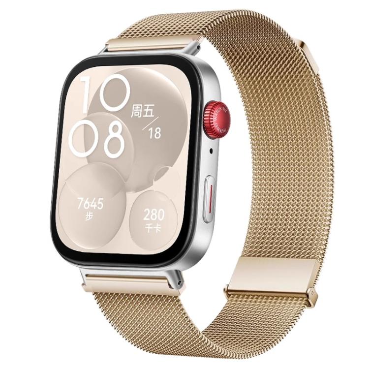 For Huawei Watch Fit 4 Pro / Fit 4 / Fit 3 Milanese Magnetic Metal Watch Band(Gold) - free shipping - PMC TechLife - Order now!