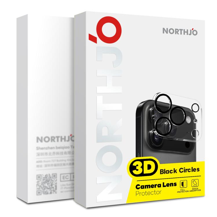 For iPhone 17 Pro 2pcs NORTHJO Camera Lens Protector 3D Night Shot Tempered Glass Film(Black) - iPhone 17 Pro Tempered Glass by NORTHJO | Online Shopping South Africa | PMC TechLife | Buy Now Pay Later Mobicred