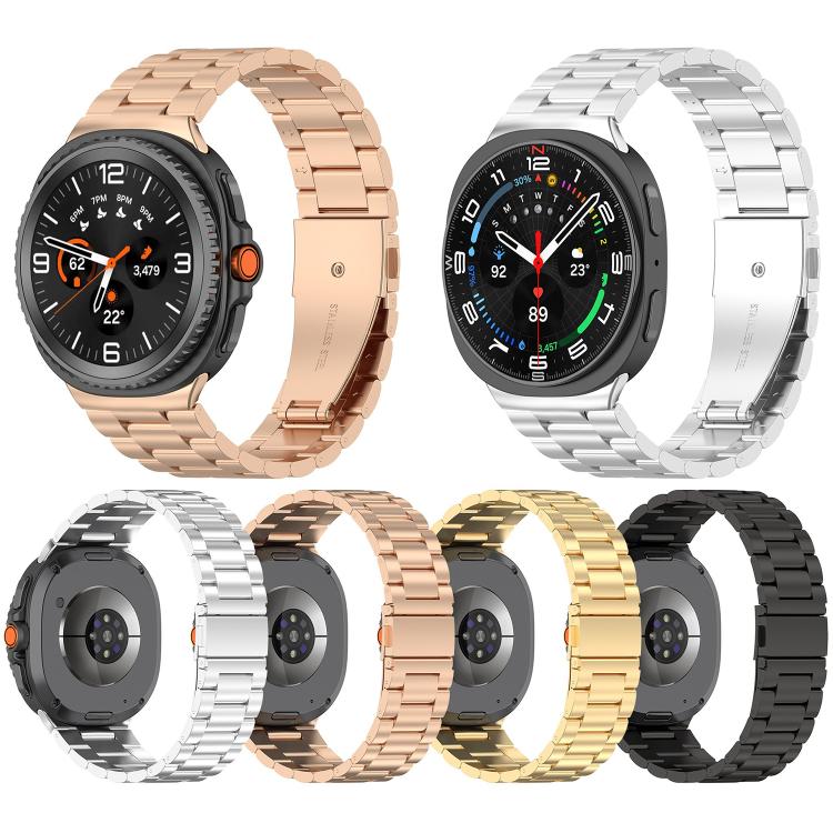 For Samsung Galaxy Watch 8 40 / 44mm Slim Three Beads Stainless Steel Watch Band(Silver) - free shipping - PMC TechLife - Order now!
