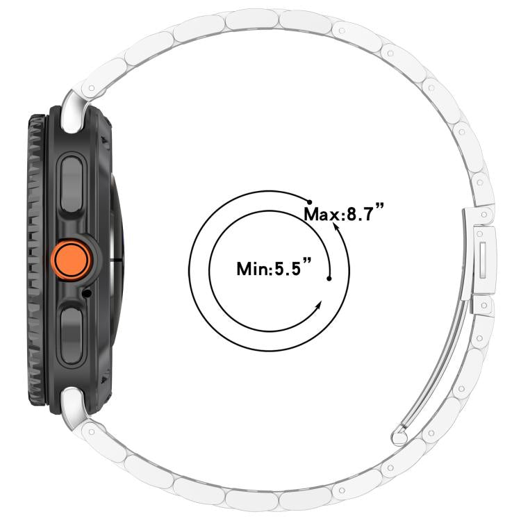 For Samsung Galaxy Watch 8 40 / 44mm Slim Three Beads Stainless Steel Watch Band(Silver) - free shipping - PMC TechLife - Order now!
