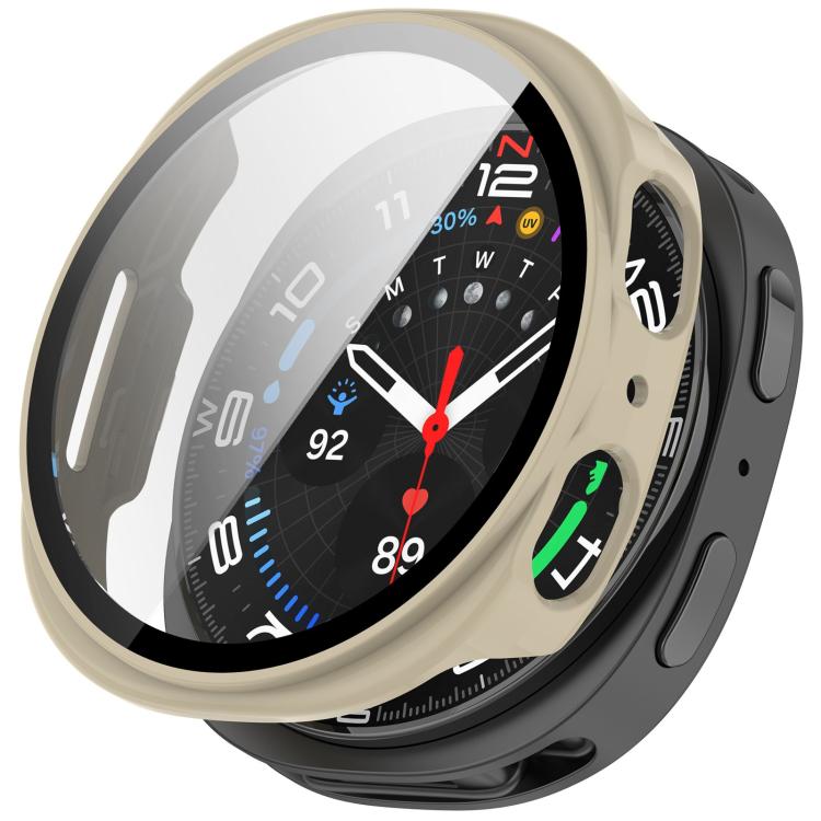 For Samsung Galaxy Watch 8 44mm Tempered Film Integrated PC Watch Cover(Ivory White) - free shipping - PMC TechLife - Order now!