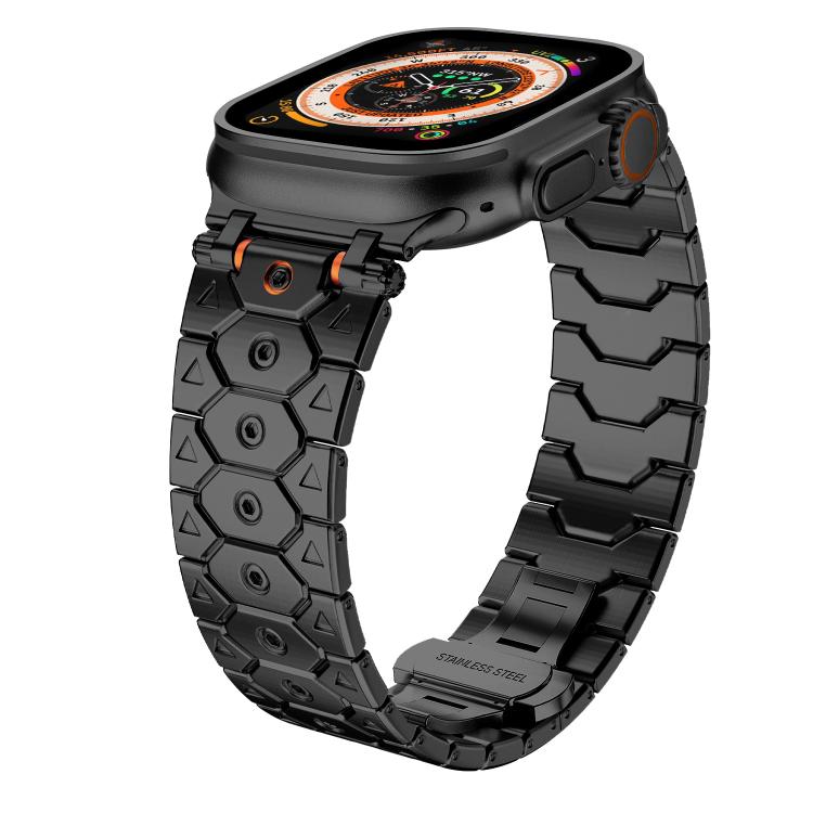 For Apple Watch 46mm / 49mm / 45mm / 44mm Octagonal Stainless Steel  Watch(Black) - free shipping - PMC TechLife - Order now!