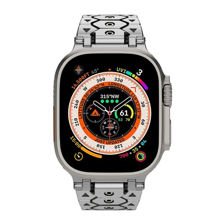 For Apple Watch 46mm / 49mm / 45mm / 44mm Octagonal Stainless Steel  Watch(Silver Inter Black) - free shipping - PMC TechLife - Order now!