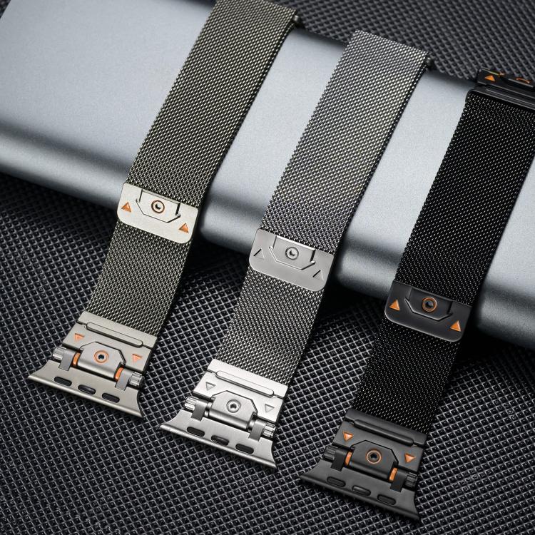 For Apple Watch 46mm / 49mm / 45mm / 44mm Milanese Steel Magnetic Watch Band(Black) - free shipping - PMC TechLife - Order now!