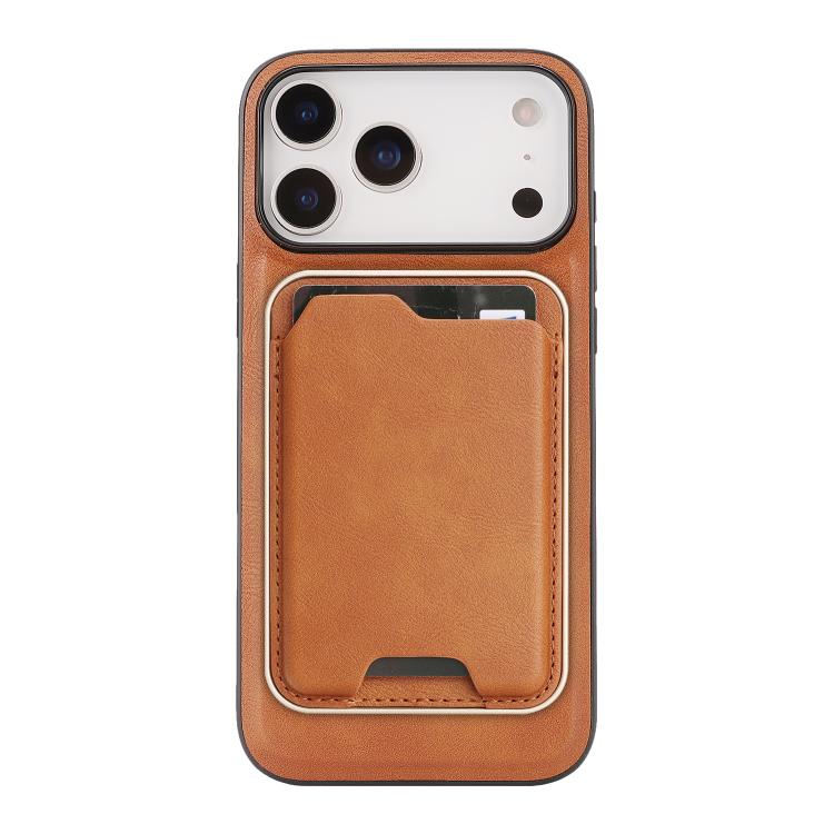 For iPhone 17 Pro Kalebol Slim MagSafe Ring Magnetic Card Bag Leather Phone Case(Brown) - free shipping - PMC TechLife - Order now!