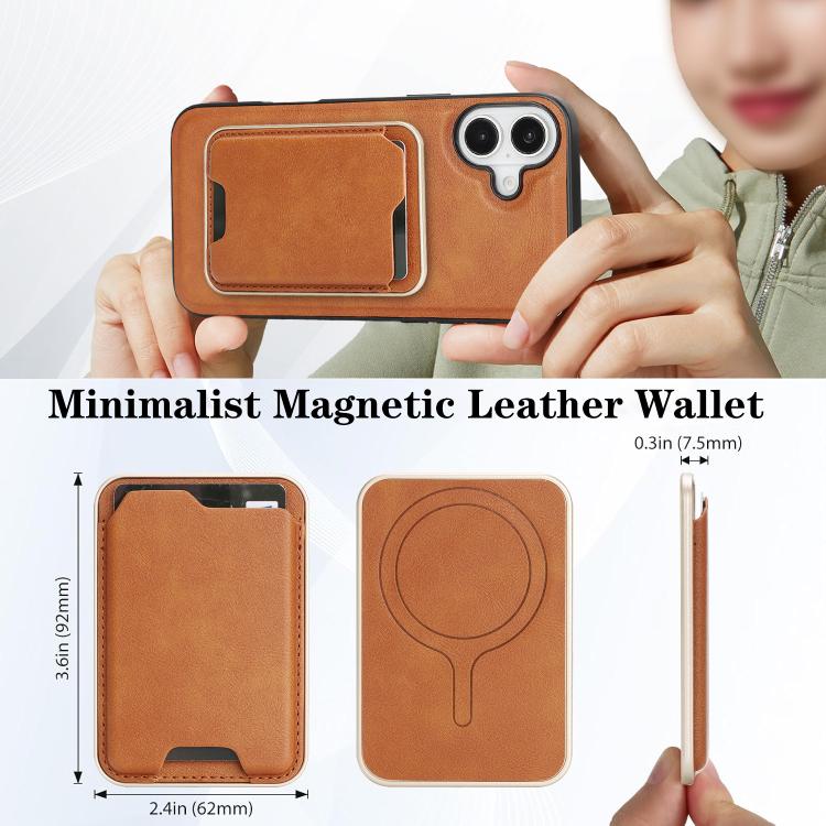 For iPhone 17 Kalebol Slim MagSafe Ring Magnetic Card Bag Leather Phone Case(Brown) - iPhone 17 Cases by Kalebol | Online Shopping South Africa | PMC TechLife | Buy Now Pay Later Mobicred