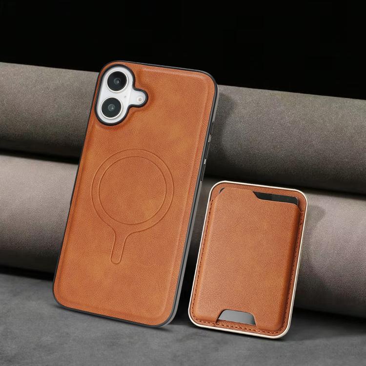 For iPhone 17 Kalebol Slim MagSafe Ring Magnetic Card Bag Leather Phone Case(Brown) - iPhone 17 Cases by Kalebol | Online Shopping South Africa | PMC TechLife | Buy Now Pay Later Mobicred